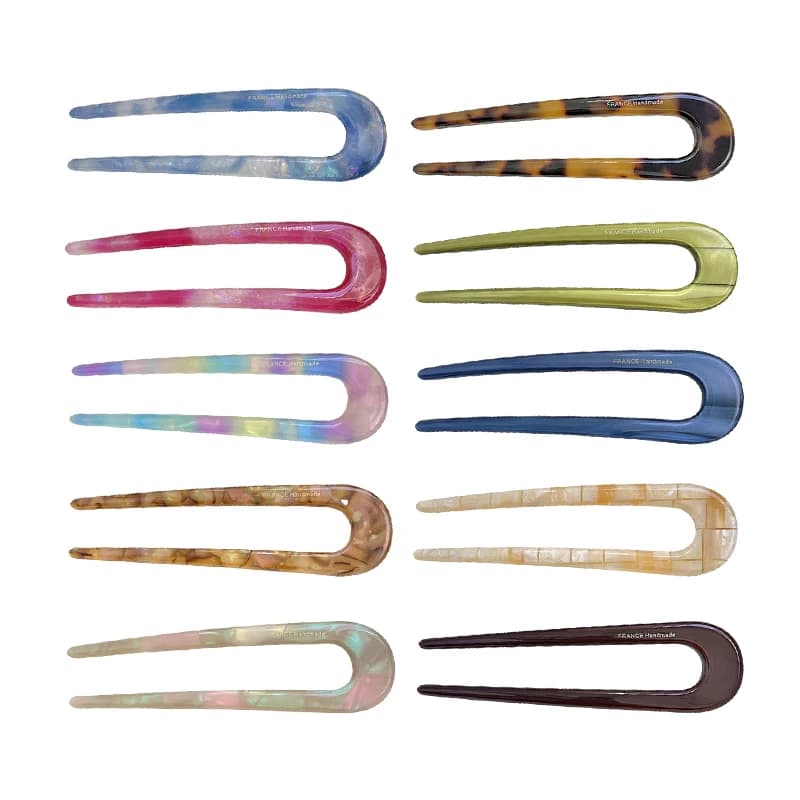 South Korea France Gold Label Blogger Same Small U-shaped Hairpin French Princess Head Maruko Head Flower Bud Hair Insertion
