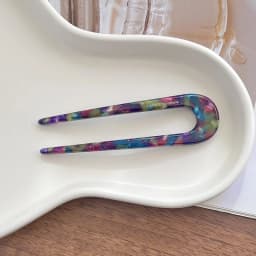 South Korea France Gold Label Blogger Same Small U-shaped Hairpin French Princess Head Maruko Head Flower Bud Hair Insertion