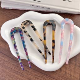 South Korea France Gold Label Blogger Same Small U-shaped Hairpin French Princess Head Maruko Head Flower Bud Hair Insertion