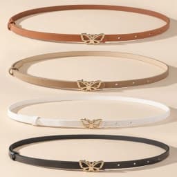 A Small Waist Belt with a Butterfly Buckle, Suitable for Dresses, Shirts and Jeans. It's a New Summer Style That Cinches the Wai