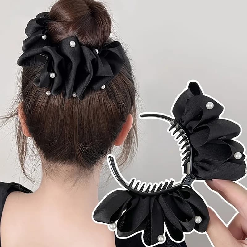 1pc Elegant Bubble Hair Clip Imitating Pearl Women's Ponytail Hair Shark Clip Fashion Versatile Hair Accessory Holiday Gifts