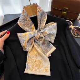 Luxury Design Scarf For Women Soft Satin Headband Neckerchief Foulard Female Hair Scarfs Neck Tie Lady Skinny Scarves