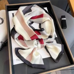 Luxury Design Scarf For Women Soft Satin Headband Neckerchief Foulard Female Hair Scarfs Neck Tie Lady Skinny Scarves