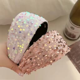 New Wide Glitter Headband For Women 2025 Trendy High Crown Sexy Shiny Party Hair Accessory Colorful Sparkly Hairband Gift Idea