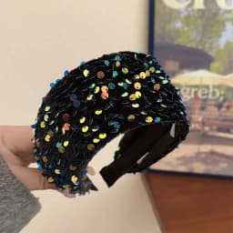 New Wide Glitter Headband For Women 2025 Trendy High Crown Sexy Shiny Party Hair Accessory Colorful Sparkly Hairband Gift Idea