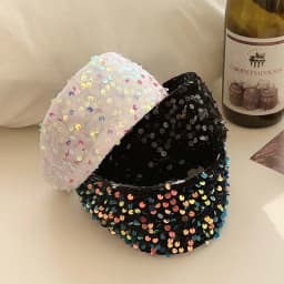 New Wide Glitter Headband For Women 2025 Trendy High Crown Sexy Shiny Party Hair Accessory Colorful Sparkly Hairband Gift Idea