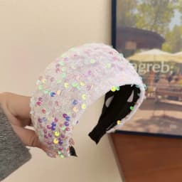 New Wide Glitter Headband For Women 2025 Trendy High Crown Sexy Shiny Party Hair Accessory Colorful Sparkly Hairband Gift Idea