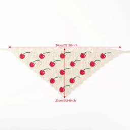Y2K Cherry Print Lace Triangle Bandana, Vintage Hair Accessories for Women, Cute Holiday Head Wrap for Makeup & Daily Styling