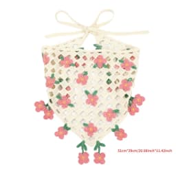 Y2K Cherry Print Lace Triangle Bandana, Vintage Hair Accessories for Women, Cute Holiday Head Wrap for Makeup & Daily Styling