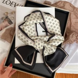 Luxury Design Print Hair Ribbon Scarf Women Neck Tie Bag Scarfs Satin Silk Skinny Headscarves Ladies Foulard Floral Bands