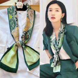 Luxury Design Print Hair Ribbon Scarf Women Neck Tie Bag Scarfs Satin Silk Skinny Headscarves Ladies Foulard Floral Bands