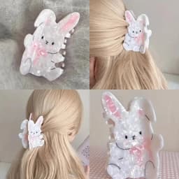 1pc Cute little rabbit hair clip; cartoon ponytail clip; cute back of the head hair clip; shark clip hair accessory