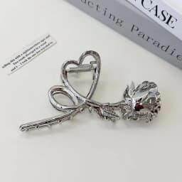 1pc Retro Metal Rose Hair Claw French Chic Updo Clip Back of Head Claw Shark Clip Hair Accessories