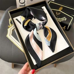 Luxury Silk Shawl Square Scarf Women Horse Satin Hijab Fashion Wraps Neckerchief Female Hair Bands Ribbon Headband Bandana 70CM