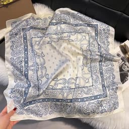 New Fashion Paisley Print Shawl Square Scarf for Women Soft Satin Wraps Neckerchief Female Hair Bands Ribbon Headband Bandana