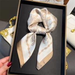 New Fashion Paisley Print Shawl Square Scarf for Women Soft Satin Wraps Neckerchief Female Hair Bands Ribbon Headband Bandana
