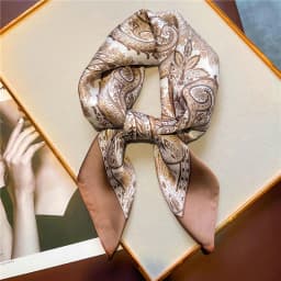 New Fashion Paisley Print Shawl Square Scarf for Women Soft Satin Wraps Neckerchief Female Hair Bands Ribbon Headband Bandana