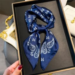 New Fashion Paisley Print Shawl Square Scarf for Women Soft Satin Wraps Neckerchief Female Hair Bands Ribbon Headband Bandana