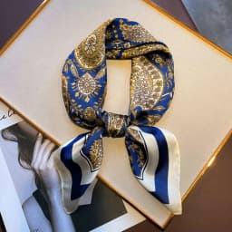 New Fashion Paisley Print Shawl Square Scarf for Women Soft Satin Wraps Neckerchief Female Hair Bands Ribbon Headband Bandana