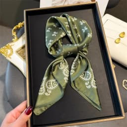 New Fashion Paisley Print Shawl Square Scarf for Women Soft Satin Wraps Neckerchief Female Hair Bands Ribbon Headband Bandana