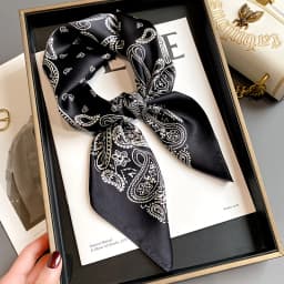 New Fashion Paisley Print Shawl Square Scarf for Women Soft Satin Wraps Neckerchief Female Hair Bands Ribbon Headband Bandana