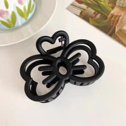 1pc multi-color cute hollow cat face bow hairpin, high-end Medium size mattee grab clip, sweet love hairpin half-tie hair claw