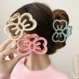 1pc multi-color cute hollow cat face bow hairpin, high-end Medium size mattee grab clip, sweet love hairpin half-tie hair claw