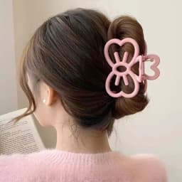 1pc multi-color cute hollow cat face bow hairpin, high-end Medium size mattee grab clip, sweet love hairpin half-tie hair claw