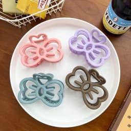 1pc multi-color cute hollow cat face bow hairpin, high-end Medium size mattee grab clip, sweet love hairpin half-tie hair claw
