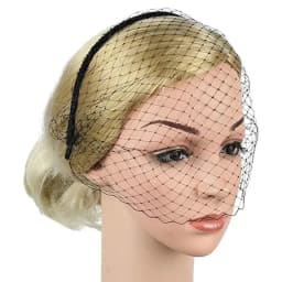Retro Elegant Birdcage Veil White Black Headband Veil for Brides Cover Face Net Mask Hair Jewelry Women Girl Wedding Headwear