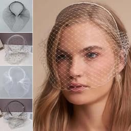 Retro Elegant Birdcage Veil White Black Headband Veil for Brides Cover Face Net Mask Hair Jewelry Women Girl Wedding Headwear