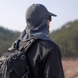 1pc Unisex Sun Hat With Shawl For Outdoor Sports Breathable Baseball Cap Lightweight Closure Solid Color Outdoor Bucket Hat for