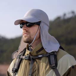 1pc Unisex Sun Hat With Shawl For Outdoor Sports Breathable Baseball Cap Lightweight Closure Solid Color Outdoor Bucket Hat for