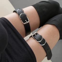 2PCs Adjustable Punk Hollow Pu Belt Sexy Women's Garters Leg Body Accessories Suitable for Women