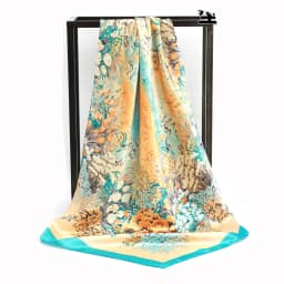 New Silk Square Scarf Women Designer Floral Print Satin Scarves for Lady Foulard Bandana Scarfs Female Neckerchief 90cm Hijab