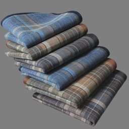 6PCS Fabric Handkerchief Thin Style Men's Business Plaid Western Cloth Outdoor Decorative Handkerchief Soft Sweat 15.7 Inch