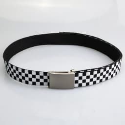 Trendy Classic Black and White Plaid Letter Belt Men's and Women's Ins Wind Overalls All-match Canvas Hip-Hop Student Belt