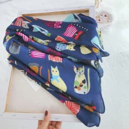 Luxury Brand 2025 New Fashion Summer Silk Square Scarf Women Cat P Satin Neck Hair Tie Band Beach Hijab Head Female Foulard