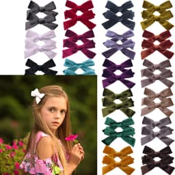 2 PCS Vintage Velvet 3.5 inch hair bow clips Baby Girls fabric piggy tail Hair clips Barrettes Hairpins Kids Hair Accessories