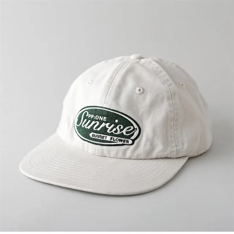 Women Men Baseball Cap Flat Brim Visor Letters Embroidery Cotton Soft Top Vintage Summer Cap for Men Couples Hats