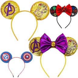 Disney Marvel Captain America Shield Mickey Mouse Ears Headband for Adults Kid The Avengers Hairband Women Girl Hair Accessories