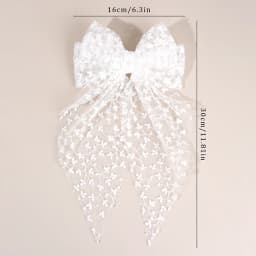 Sweet Lace Large Bow Hair Clip Elegant Embroidery Double-Layer Bownot Hairpin For Girls Korean Kids Accessories Headwear Gift