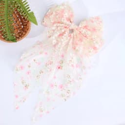 Sweet Lace Large Bow Hair Clip Elegant Embroidery Double-Layer Bownot Hairpin For Girls Korean Kids Accessories Headwear Gift