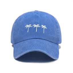 Three coconut tree printed baseball caps for men and women, casual outdoor travel, beach duckbill caps, simple accessories