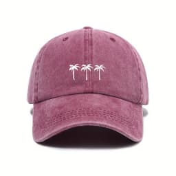 Three coconut tree printed baseball caps for men and women, casual outdoor travel, beach duckbill caps, simple accessories