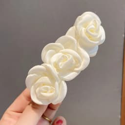 1pc ultra-fantasy camellia hair clip temperament mesh side clip bangs clip top clip spring clip hairpin floral hair accessory