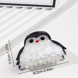 1pc cute little penguin hair clip; adorable animal shark clip; anti-slip half-up hair tail clip for women's hair accessories