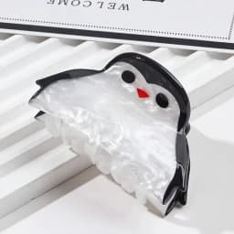 1pc cute little penguin hair clip; adorable animal shark clip; anti-slip half-up hair tail clip for women's hair accessories