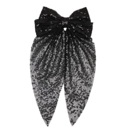 1pc sequin bow headband with ribbon for women; fashionable high ponytail hair accessory; hair clip for the back of the head