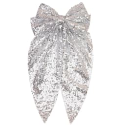 1pc sequin bow headband with ribbon for women; fashionable high ponytail hair accessory; hair clip for the back of the head
